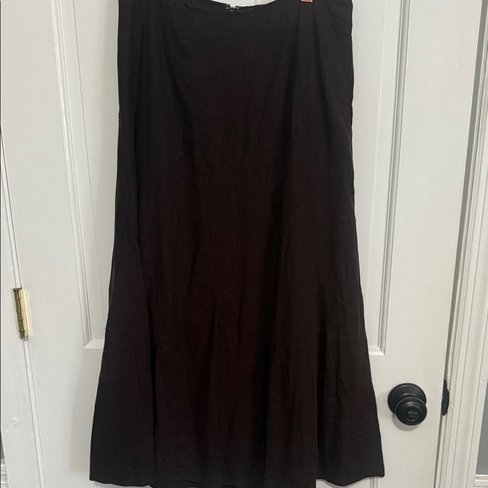 Christopher & Banks Elegant Dark Brown A-Line Skirt